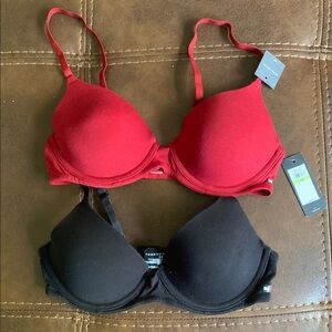 Tommy Hilfiger Vibrant Red and Classic Black Bra Duo